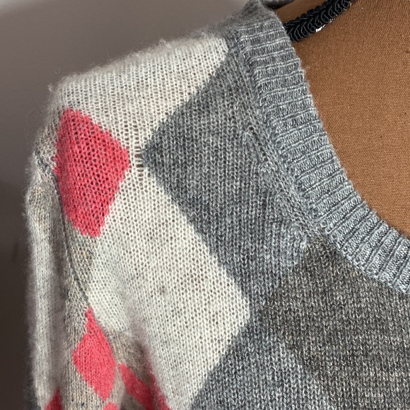 Line Cashmere argyle Crewneck sweater size M - Picture 6 of 11